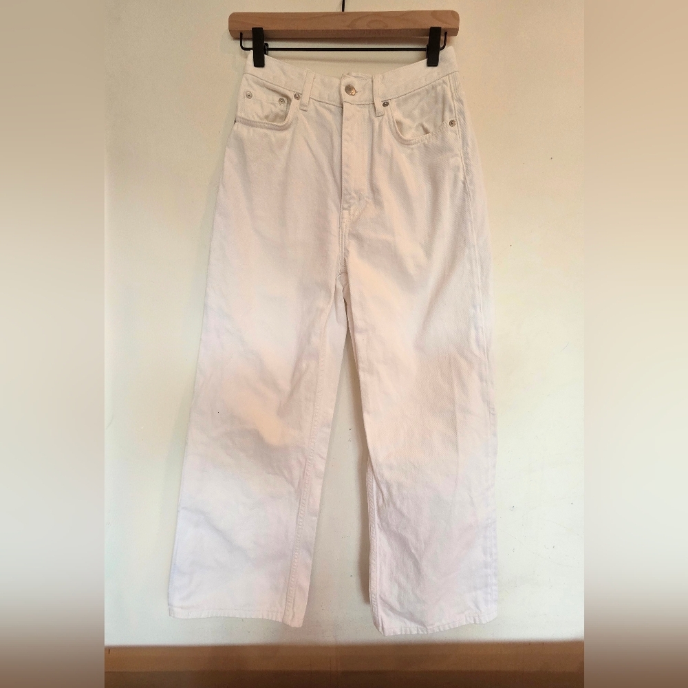 And Other Stories White/Cream High Waist Straight Leg Jeans Size 27